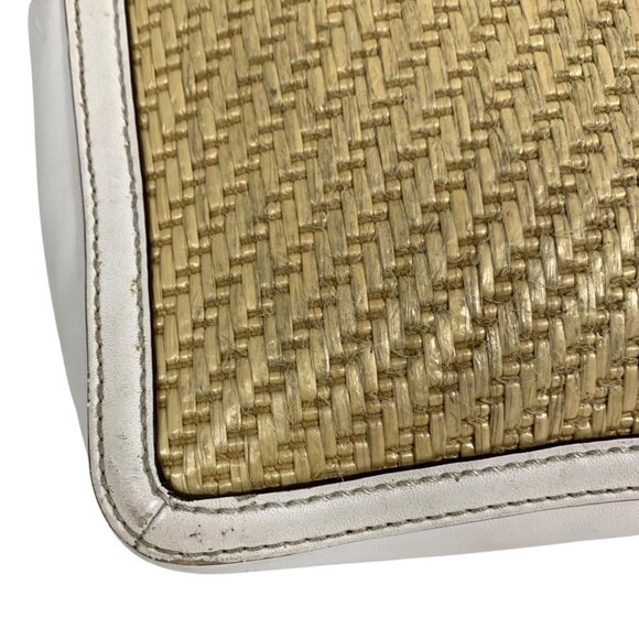 MICHAEL KORS Straw Python Capsule Small Women's Crossbody Handbag Optic White - Picture 5 of 11